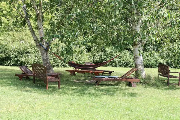 Hammock and Sun Beds in the Garden